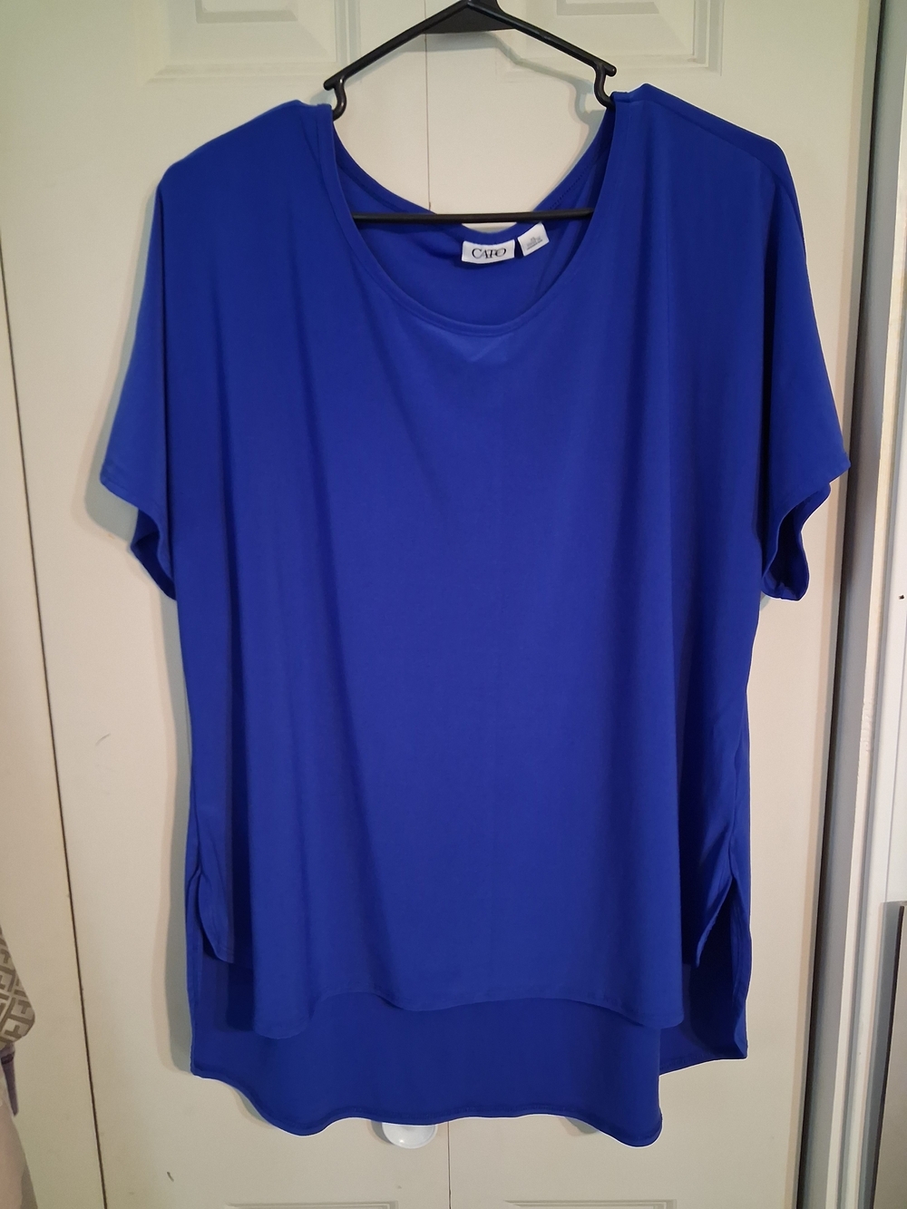 Cato Women's Short Sleeve Scoop Neck Tunic in Royal Blue